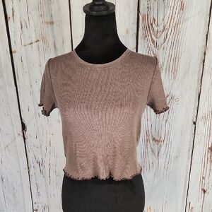 Aerie Muted Coffee Brown Top XS